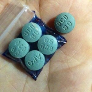 Closeup image of Oxycodone 80 mg