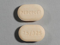 Closeup image of Percocet 7.5-325 mg